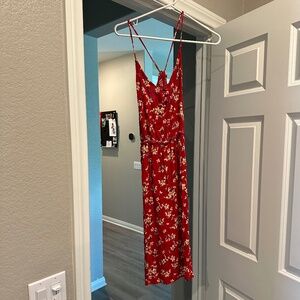 red summer mini dress